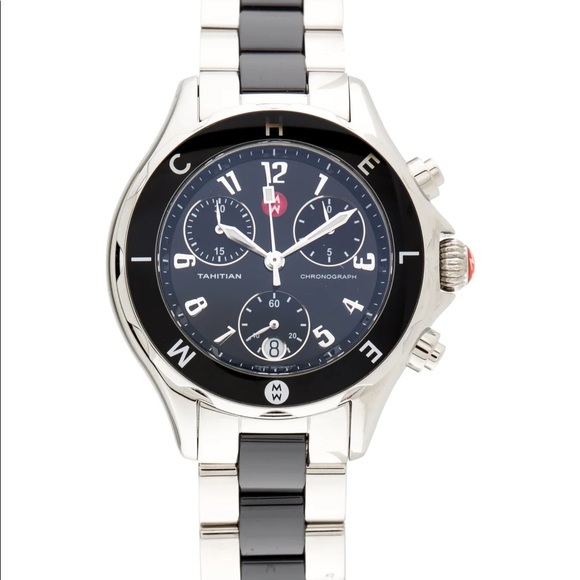 Michele Jewelry - Michele Two Toned Tahitian Black/Silver Watch